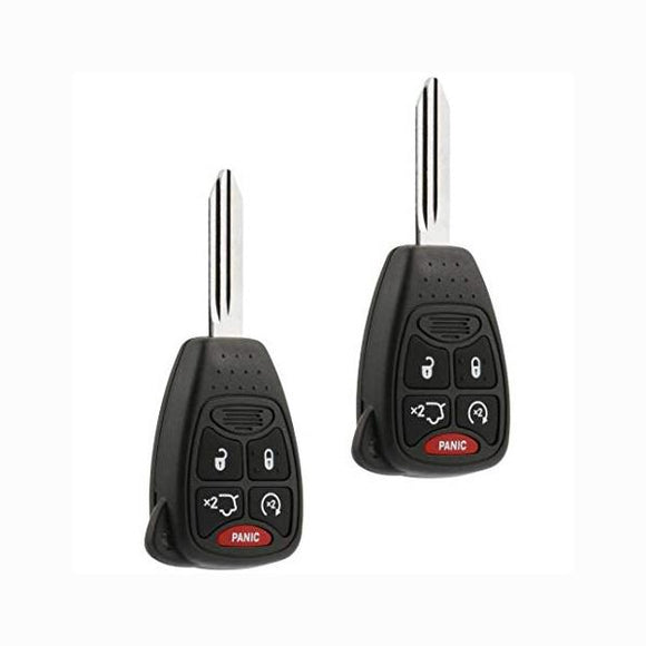 2 x Packs FCC Number OHT692713AA 5 Button Remote Head Key w/ Remote Start Compatible Replacement