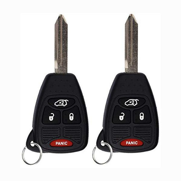 2 x Packs 2006 Chrysler PT Cruiser- FCC OHT692427AA, OHT692713AA 4 Button Remote Head Key Compatible Replacement