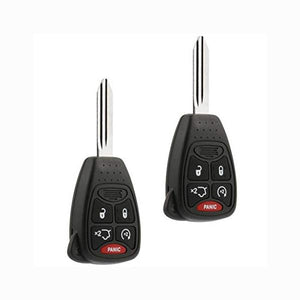 2 x Packs 2012 Jeep Liberty- FCC OHT692713AA, OHT692427AA 5 Button Remote Head Key w/ Remote Start Compatible Replacement
